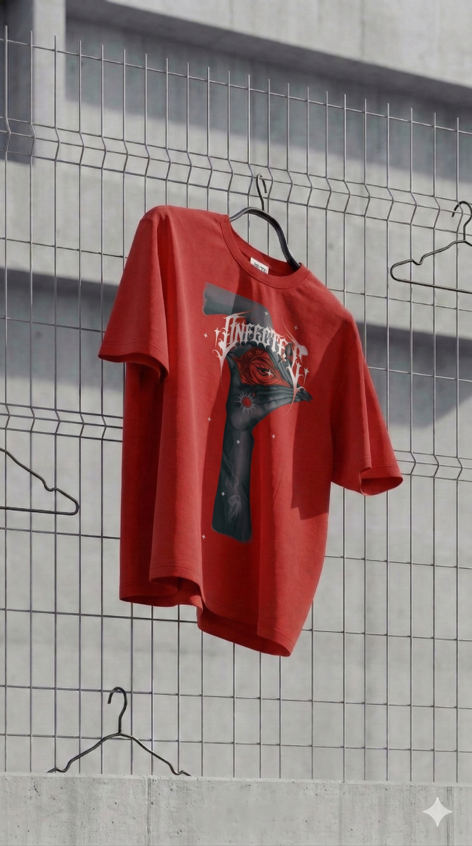 Inferno Eye Graphic Oversized T-Shirt (Red Edition)