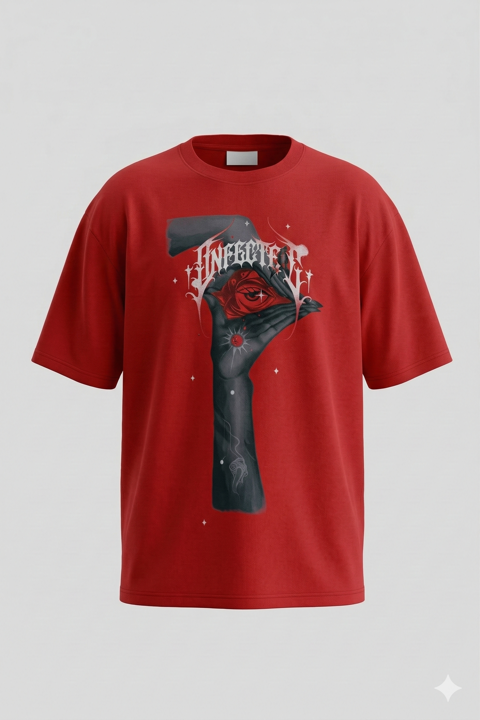 Inferno Eye Graphic Oversized T-Shirt (Red Edition)