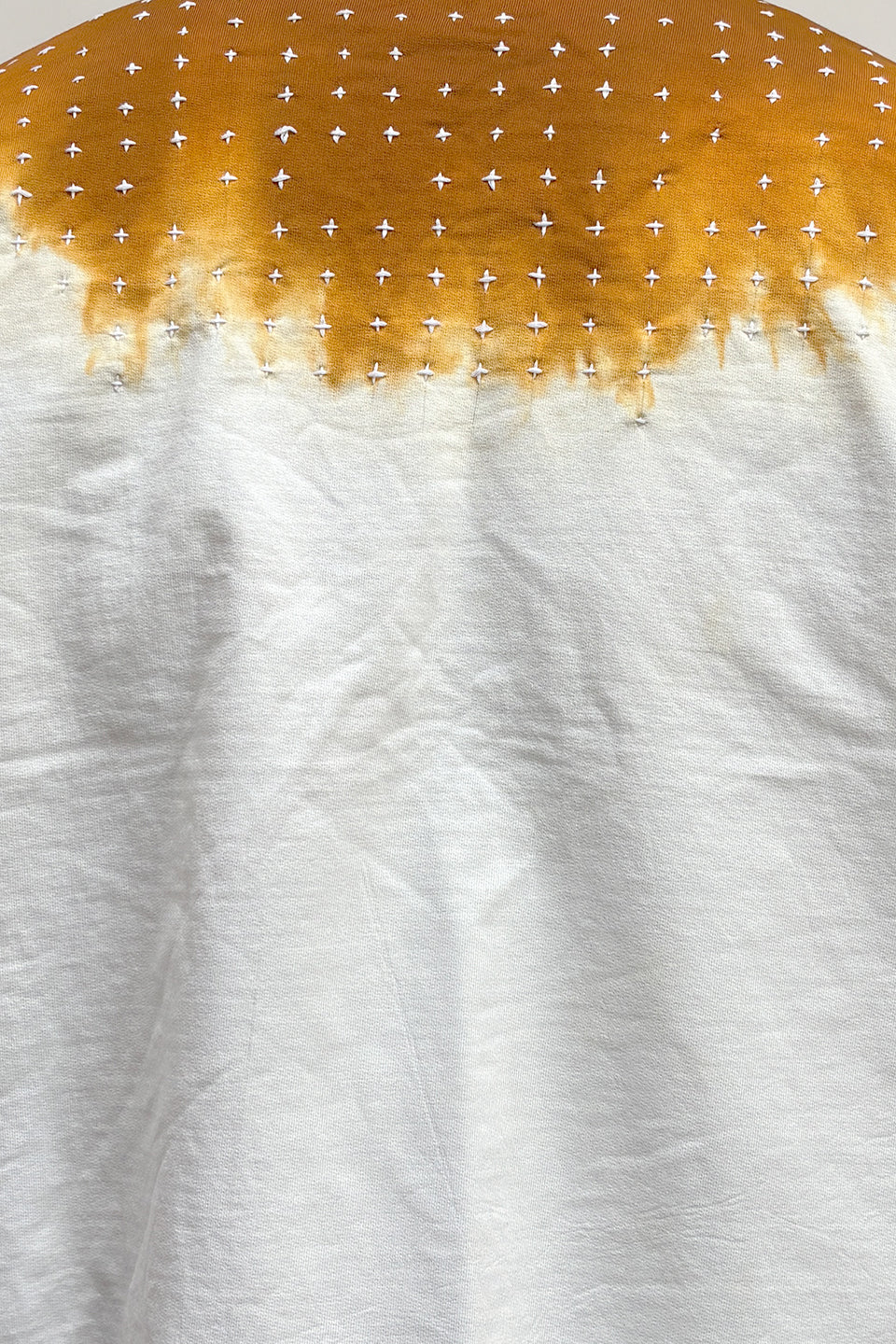 Burnt Fade Cross Pattern T-Shirt (White Orange Edition)