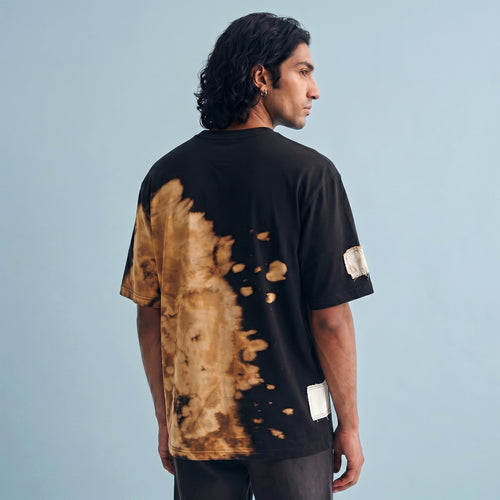 Bleached Shadow Patch T-Shirt (Black Sand Edition)