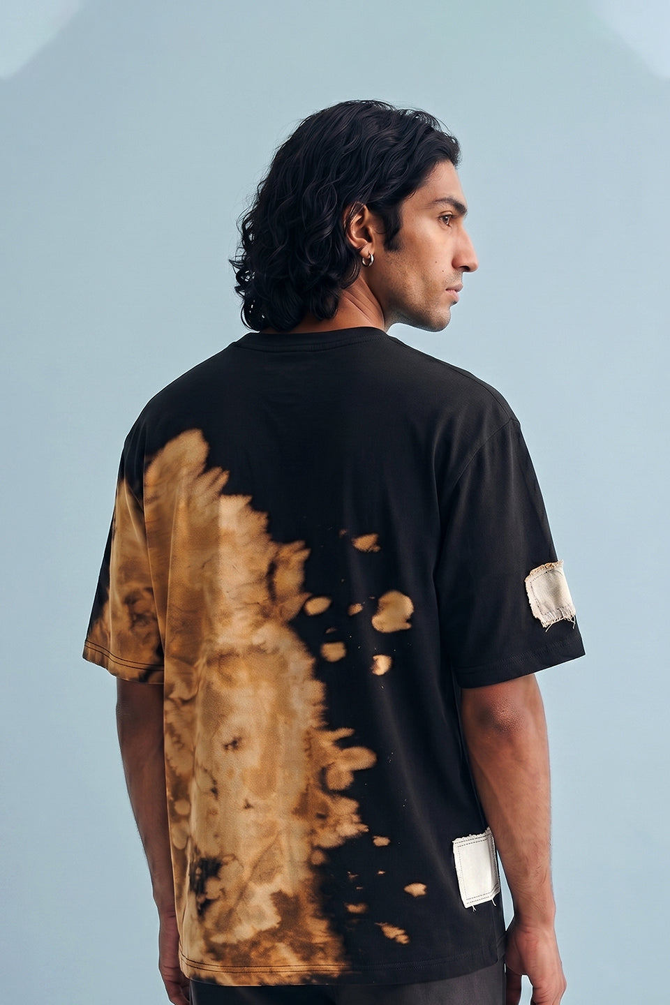 Bleached Shadow Patch T-Shirt (Black Sand Edition)