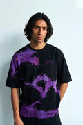 Ethereal Echo Purple Acid Wash Graphic T-Shirt for Men