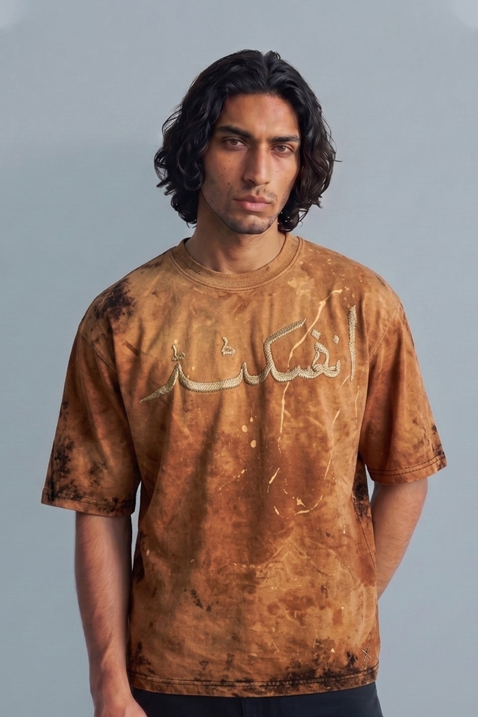 DESERT SCRIPT - RUST ACID WASH OVERSIZED T-SHIRT