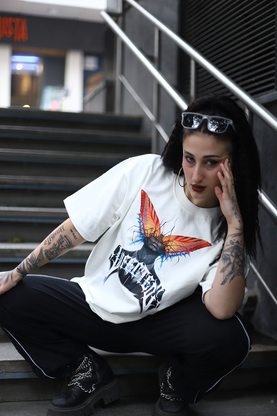 Butterfly Gothic Oversized T-Shirt